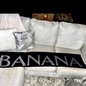 Banana Republic Unisex Grey Charcoal Scarf One Size Herringbone New!!